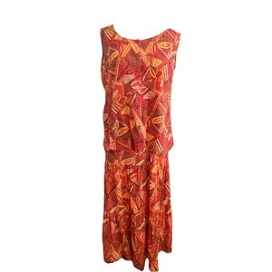 Y2k Vtg Erika Skirt Set  Grannycore Peasant Whimsigoth Sz L Orange
